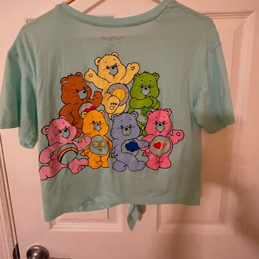 Vintage Care Bears crop top teal tee shirt. In good condition, no stains.